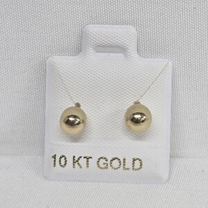 10K Mex. Gold Arete Dormilona Ball Stud Earrings
